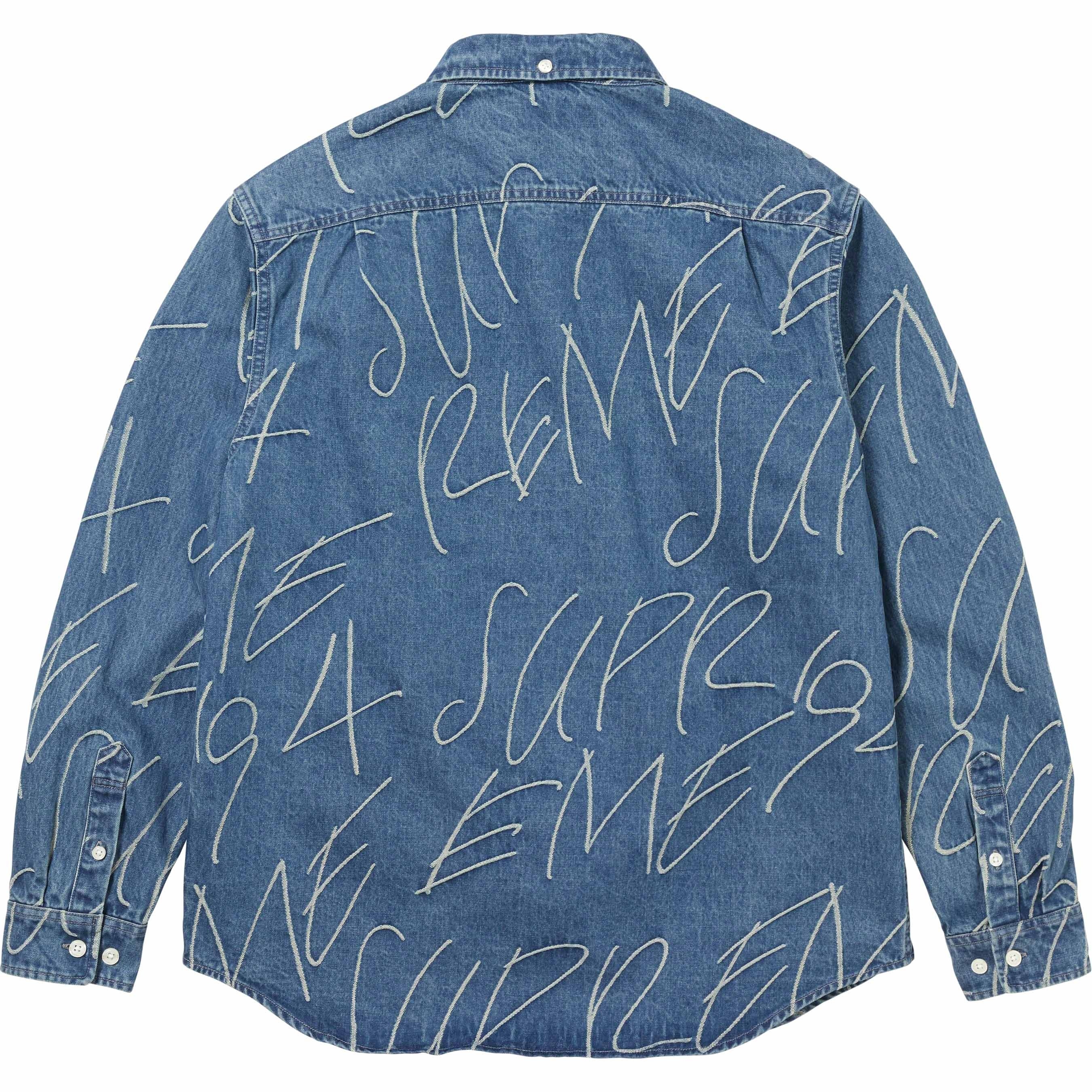 Handwriting Jacquard Denim Shirt view 16